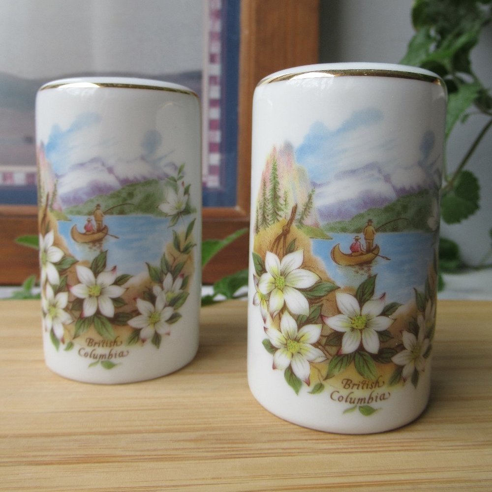 Salt & Pepper Shaker British Columbia Fairmont Hot Springs Canada Souvenir